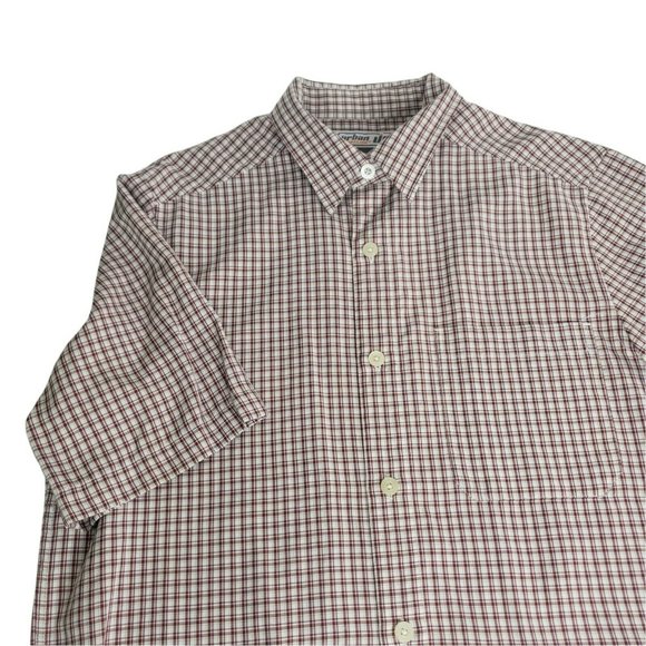 Urban Up Pipeline Men's Red Small Plaid Short Sleeve Button Down Shirt Size - Picture 8 of 9
